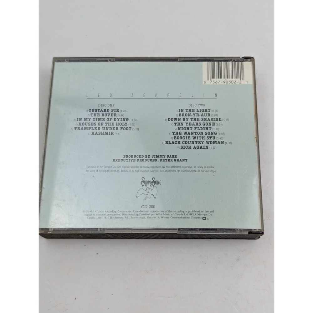 Led‎ Zeppelin – Physical Graffiti (2-CD Set, CD 200 Early Pressing) RARE OOP - Picture 4 of 4